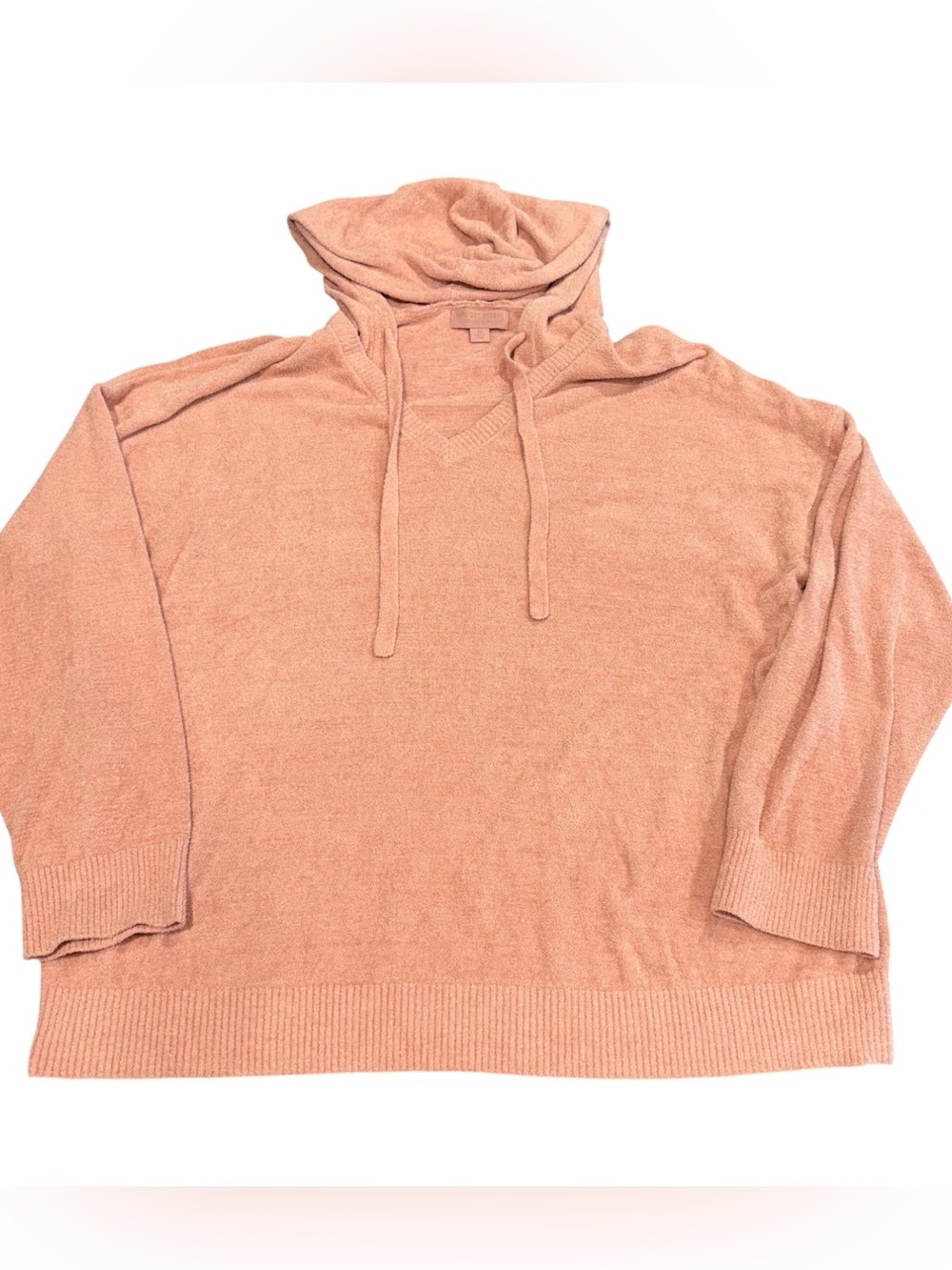 Barefoot Dreams cozychic ultra lite rib hoodie 1X pink sweater